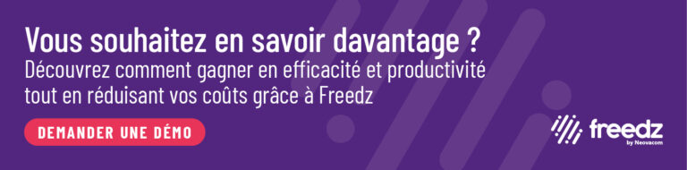 Bandeau &quot;Vous souhaitez en savoir davantage ?&quot; pour être mis en relation avec un expert Freedz